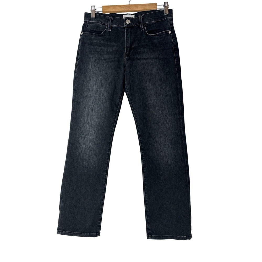 Frame Jeans Women's Size 29 Black Denim Le High Straight Stretch Classic